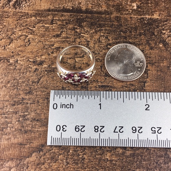 Michelle Albala Sterling Silver Rhodolite Garnet Ring 8 - Picture 9 of 11